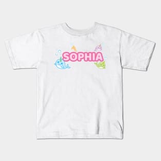 Personalised 'Sophia' Narwhal (Sea Unicorn) Design Kids T-Shirt